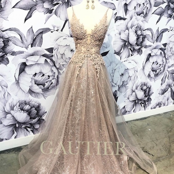 Dresses Gautier Gold Sparkle Prom Dress Poshmark